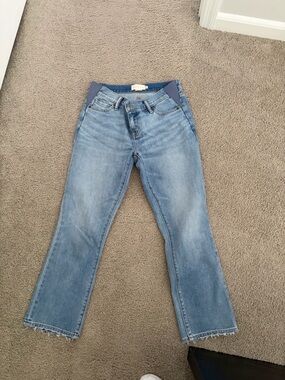 Hatch Light Wash Crop Maternity Jeans